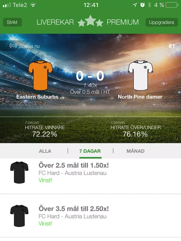 تصاویر LiveRekar - De bästa live tipsen direkt i din lur! iPad 