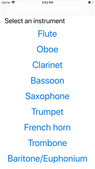 Wind Instrument Fingerings スクリーンショット