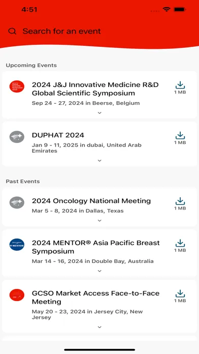 Ảnh chụp màn hình của J&J Meetings & Events App