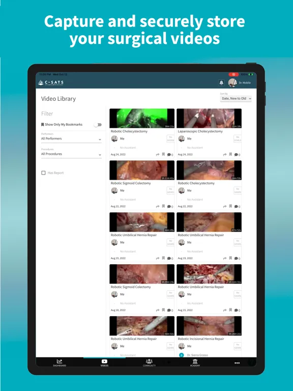 C-SATS Surgical Videos iPad  স্ক্রিনশট