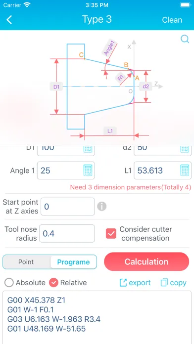 CNC Lathe calculator Screenshots