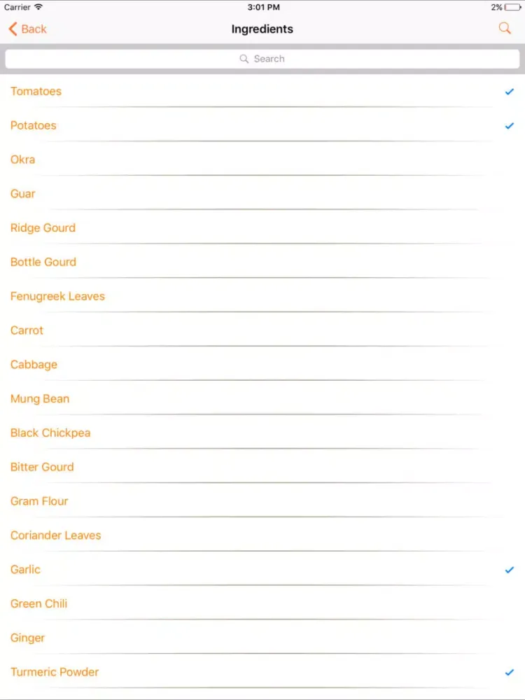 تصاویر Indian Vegetarian Recipes (INRecipes) iPad 