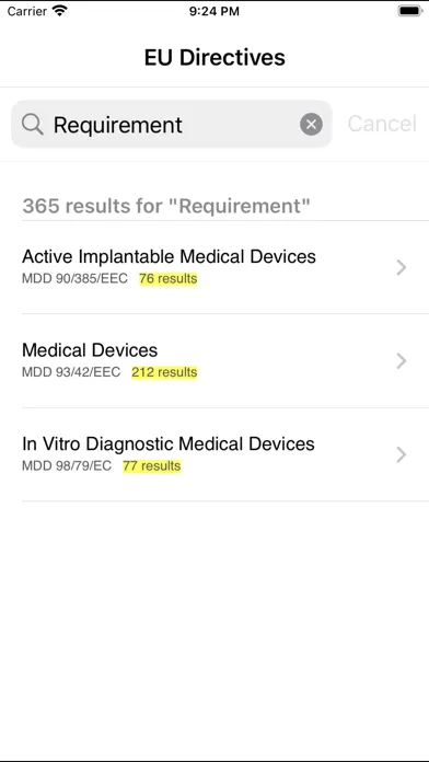 ภาพหน้าจอของ Medical Device Directive