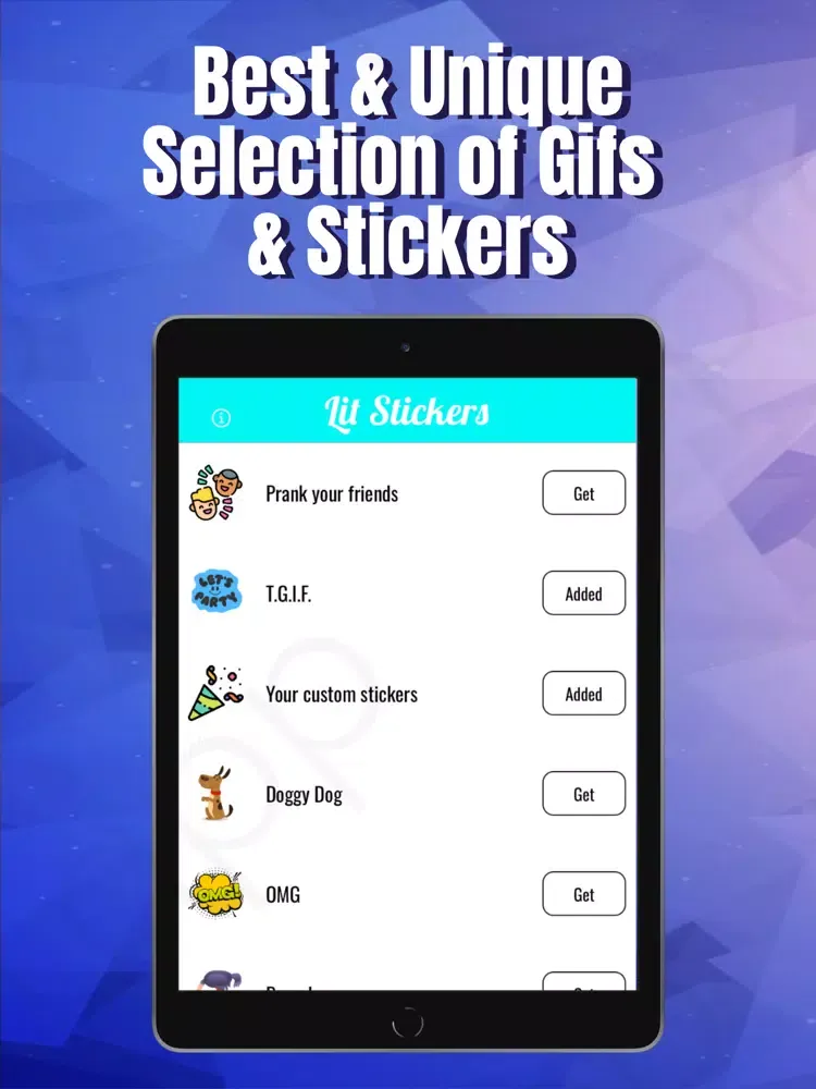 Tangkapan skrin Lit Stickers for iMessage iPad 
