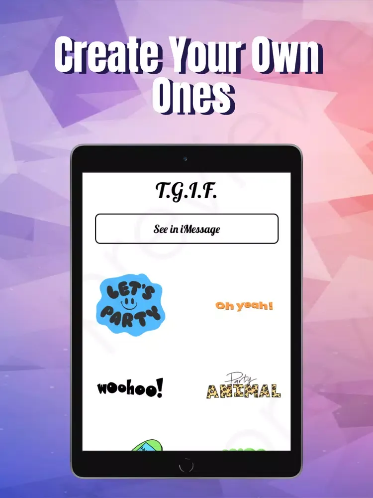 Tangkapan skrin Lit Stickers for iMessage iPad 