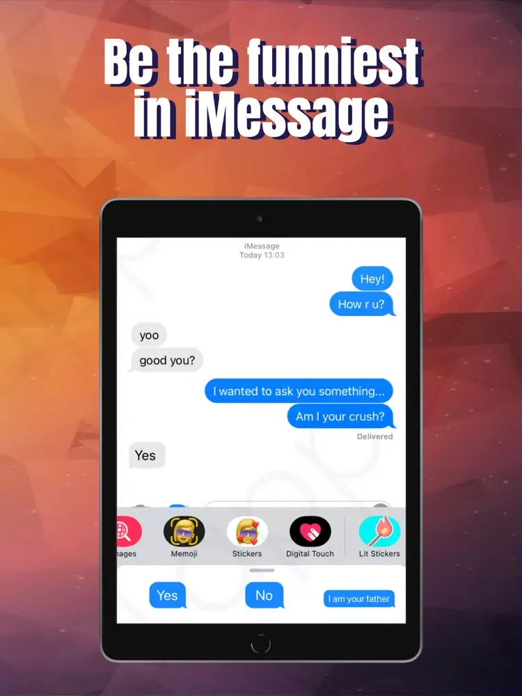 Tangkapan skrin Lit Stickers for iMessage iPad 