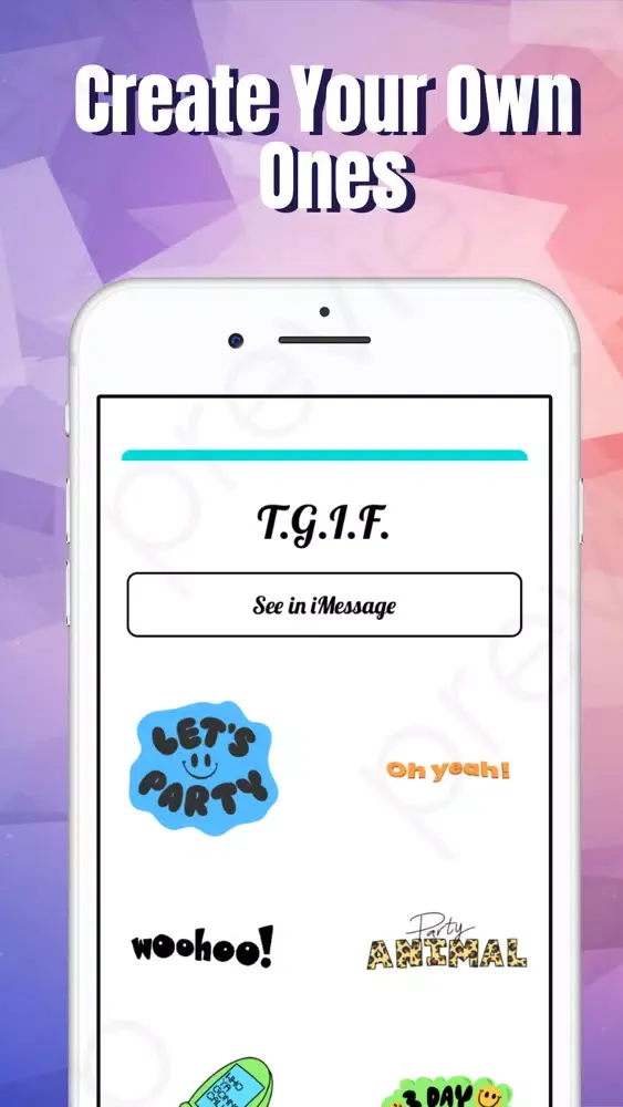 Tangkapan skrin Lit Stickers for iMessage