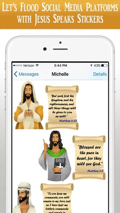 Jesus Speaks Scripture Emoji's Screenshots