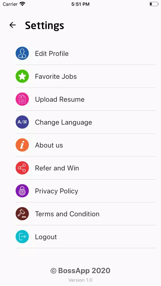 Capturas de tela do BossApp - Job Alerts