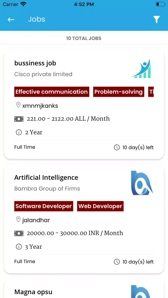 Capturas de pantalla de Job Aid