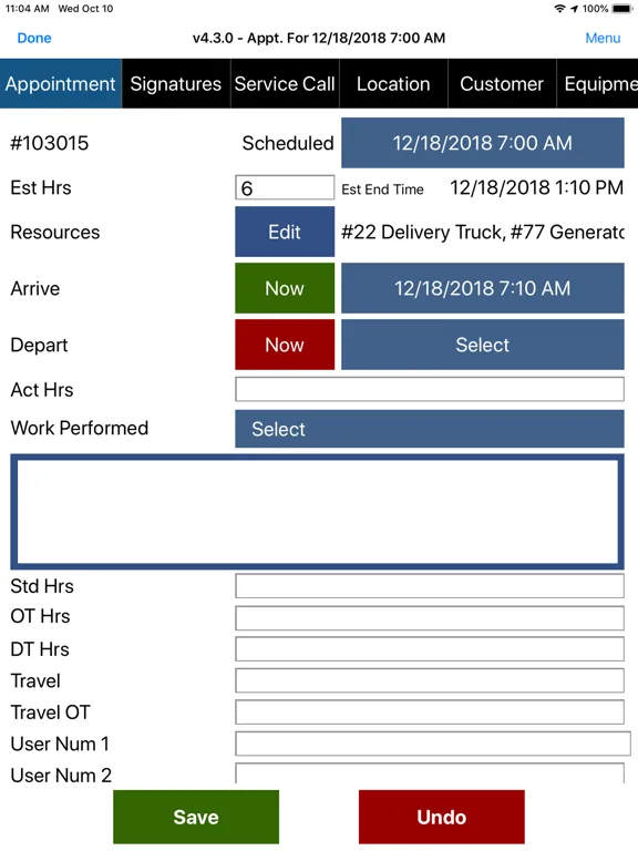Job Cost Inc Field App iPad  স্ক্রিনশট
