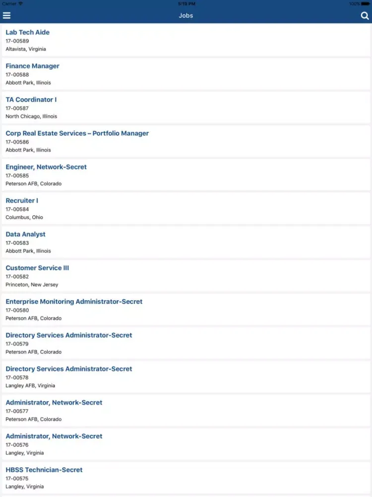 Tangkapan skrin Collins Consulting iPad 