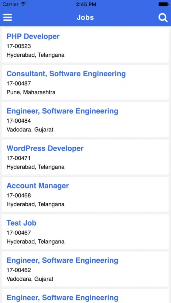 Capturas de tela do PRI India