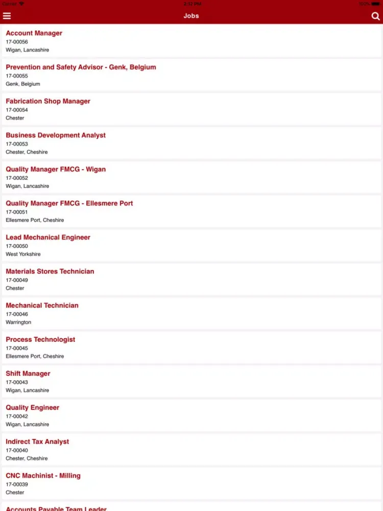 تصاویر Procore Job Search iPad 