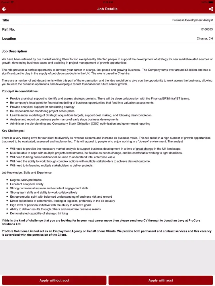 تصاویر Procore Job Search iPad 