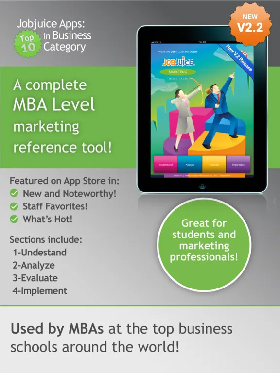 Capturas de tela do Jobjuice Marketing iPad 