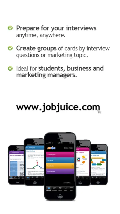 Capturas de tela do Jobjuice Marketing