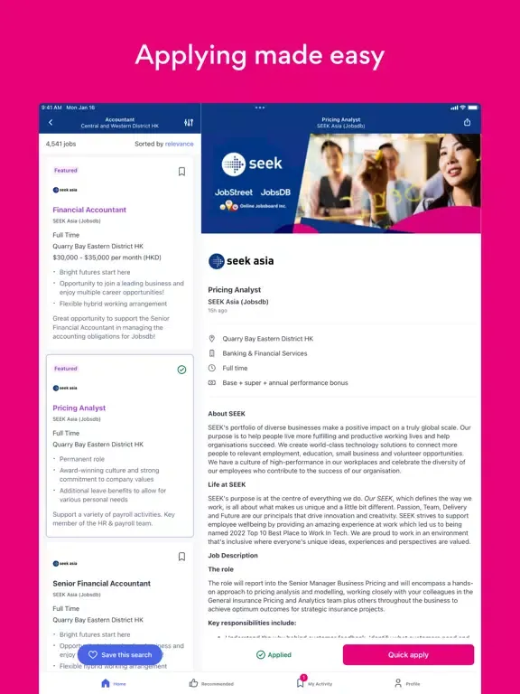 Screenshot di Jobsdb Job Search & Career iPad 