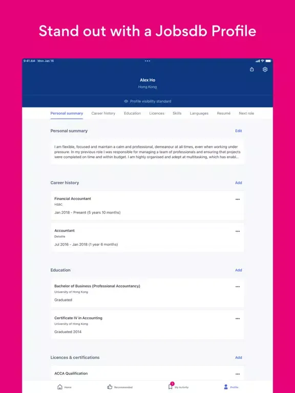 Screenshot di Jobsdb Job Search & Career iPad 