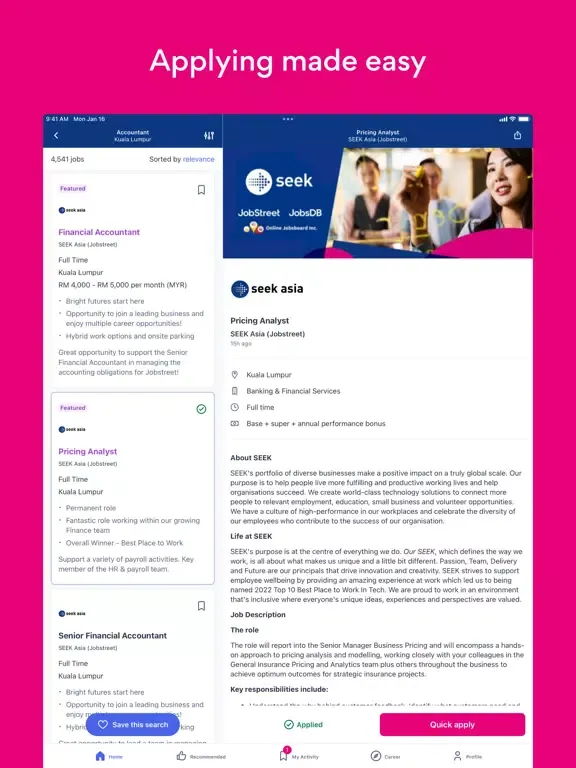 صور Jobstreet: Job search & career iPad 