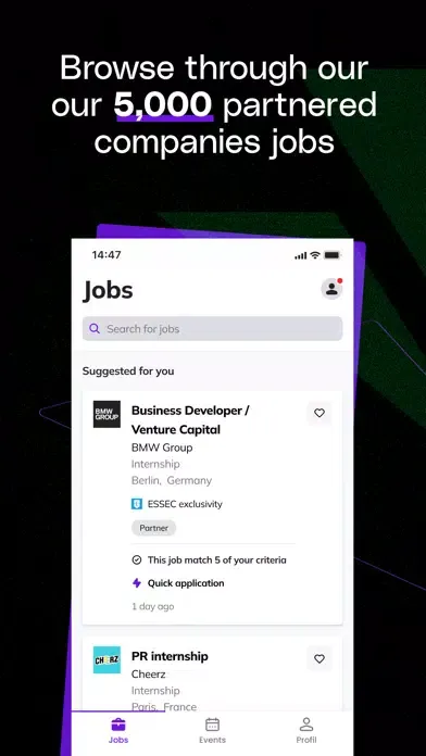 Zrzuty ekranu JobTeaser - jobs for students