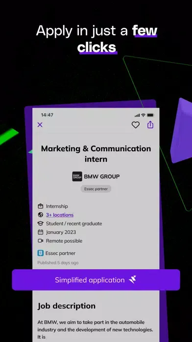 Zrzuty ekranu JobTeaser - jobs for students
