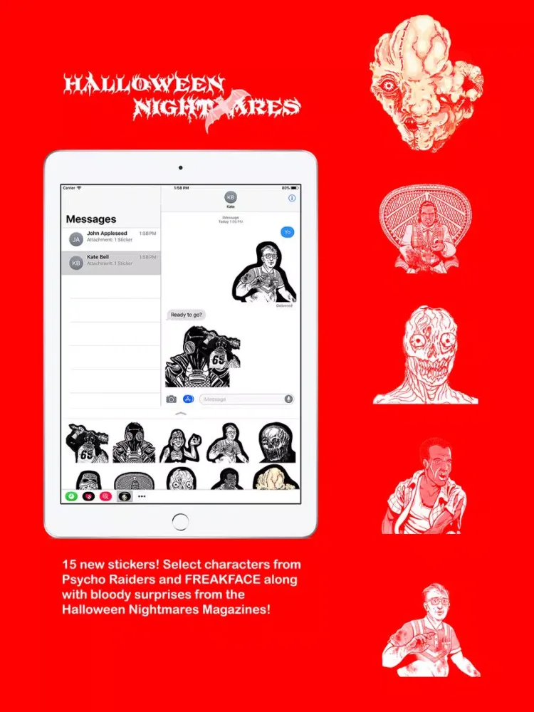 Halloween Nightmares Stickers iPad  Screenshots