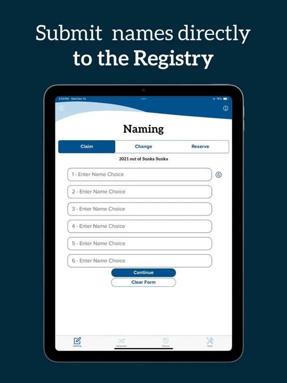 The Jockey Club Naming iPad  স্ক্রিনশট