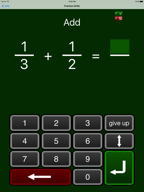 Fraction Drills Free iPad  स्क्रीनशॉट