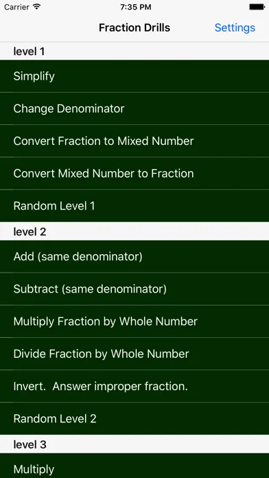 Fraction Drills Free स्क्रीनशॉट