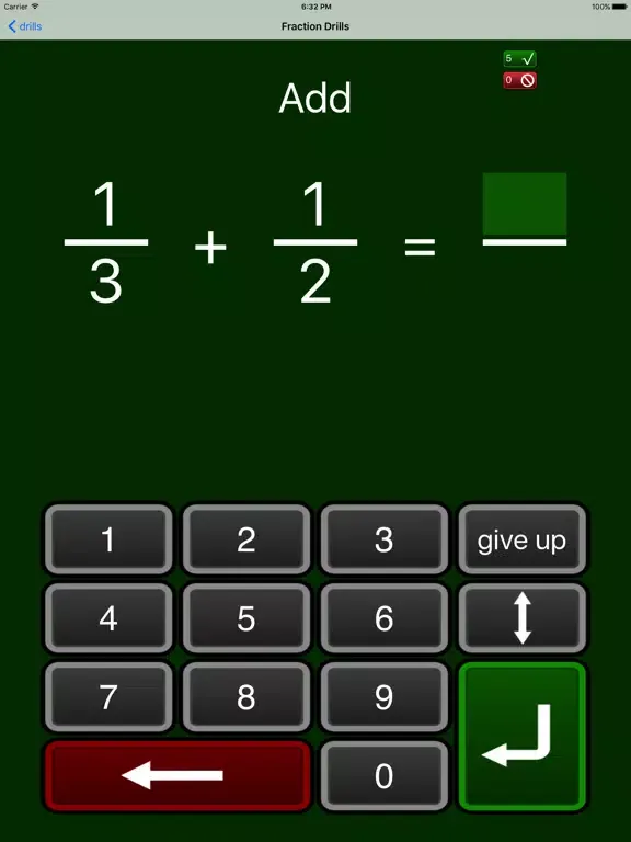 Fraction Drills iPad  Screenshots