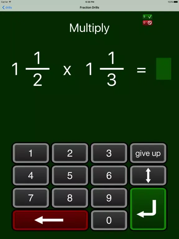 Fraction Drills iPad  Screenshots