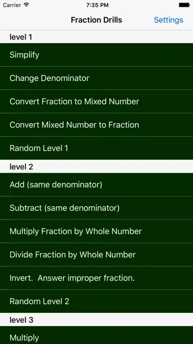 Fraction Drills Screenshots