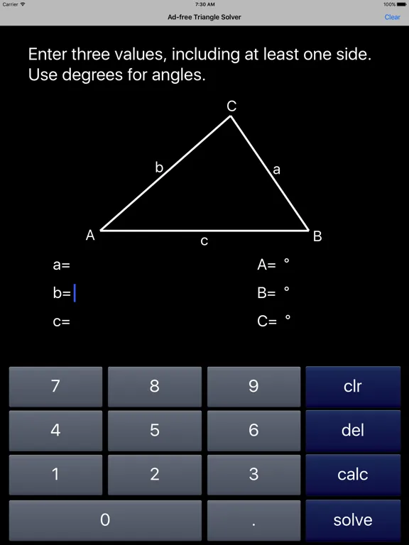 Triangle Solver iPad 스크린샷