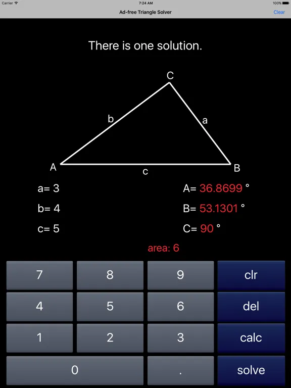 Triangle Solver iPad 스크린샷