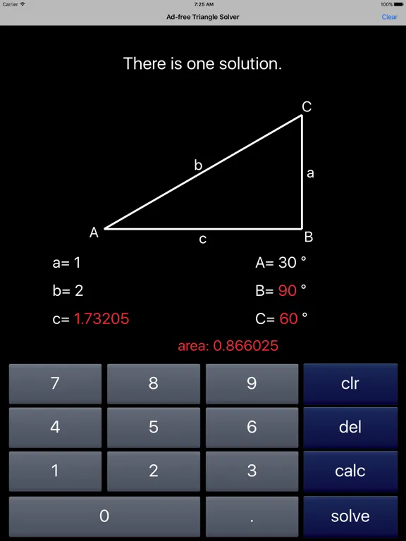 Triangle Solver iPad 스크린샷
