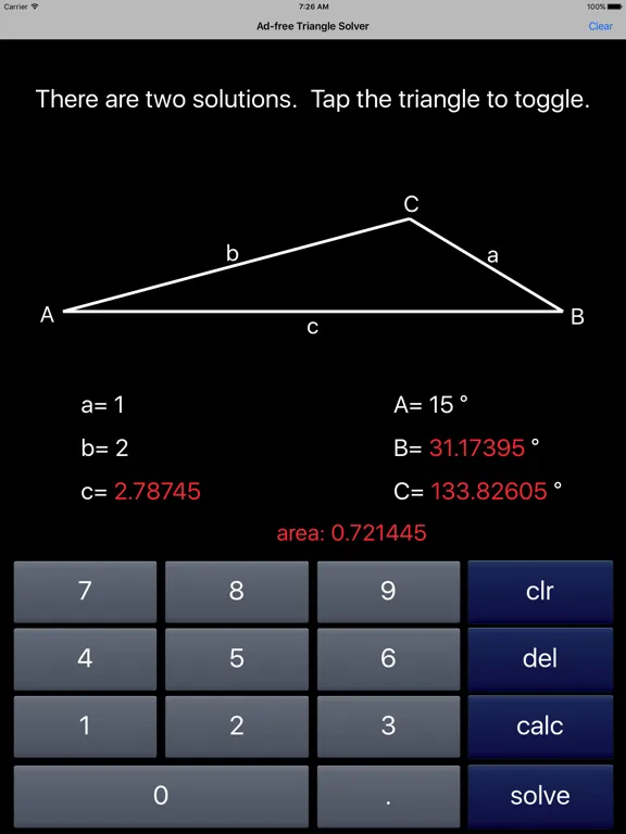 Triangle Solver iPad 스크린샷