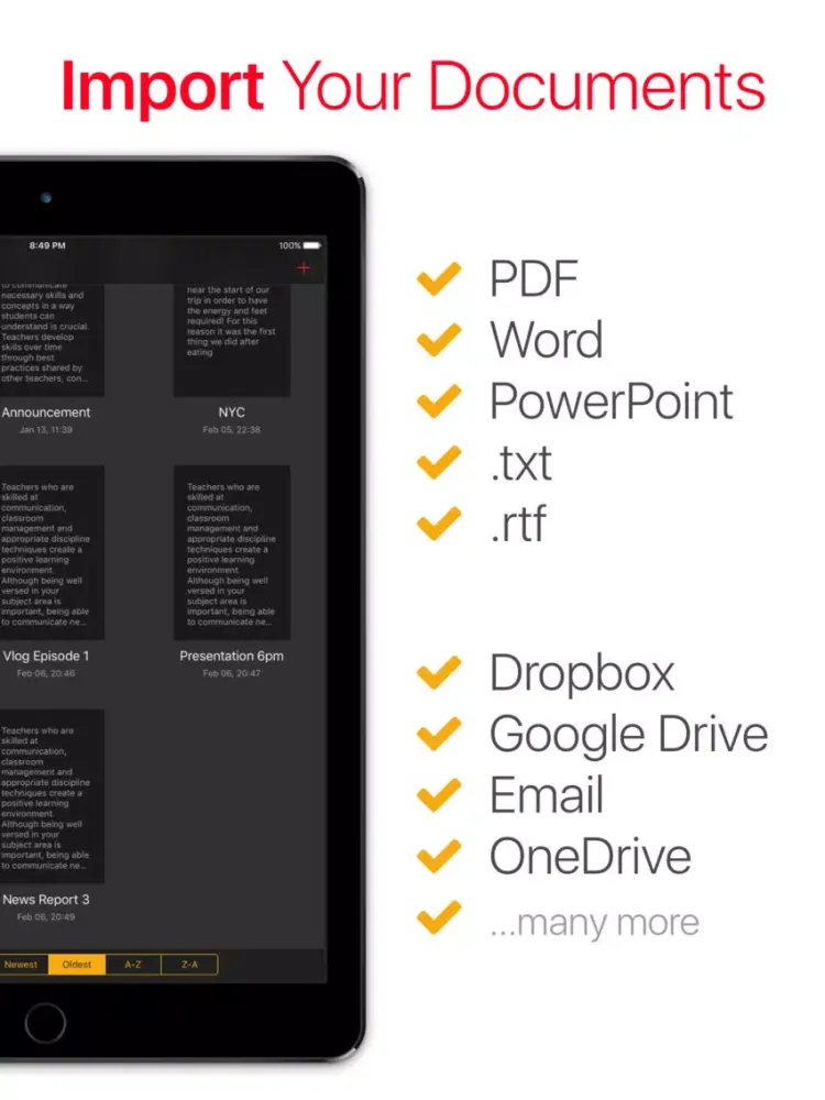 Capturas de tela do Video Teleprompter Premium iPad 