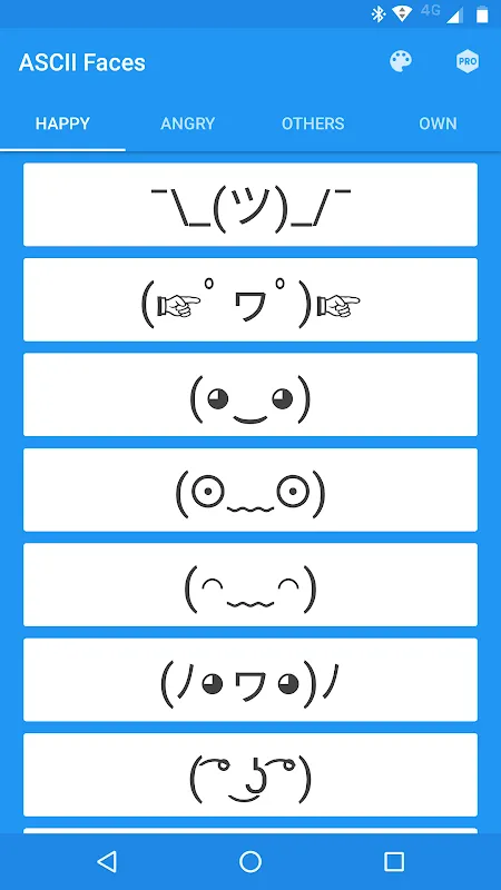Capturas de pantalla de ASCII Faces