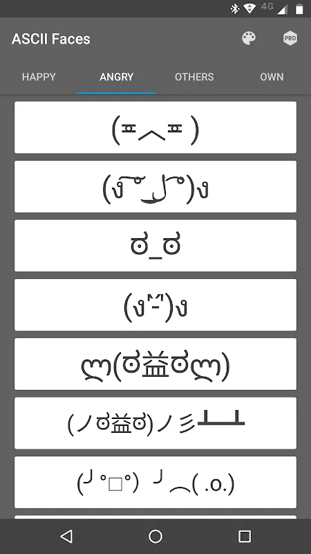 Capturas de pantalla de ASCII Faces