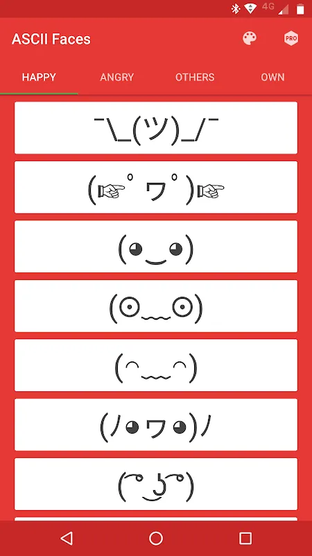 Capturas de pantalla de ASCII Faces