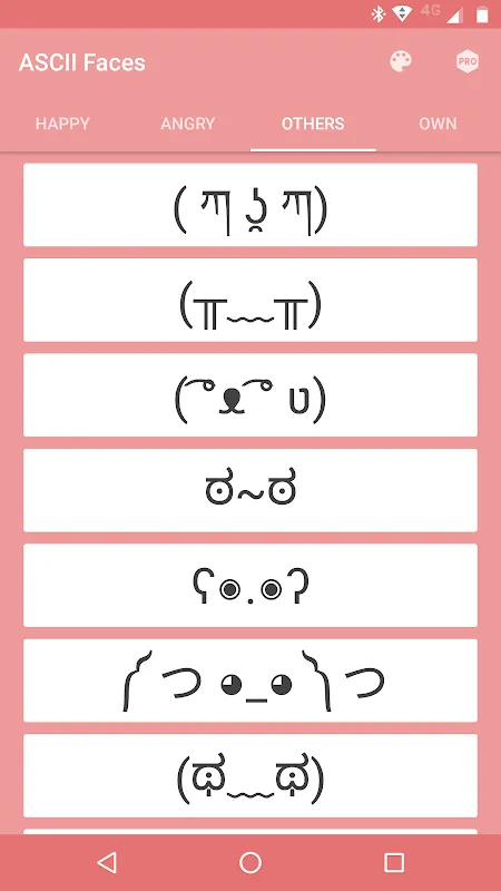 Capturas de pantalla de ASCII Faces