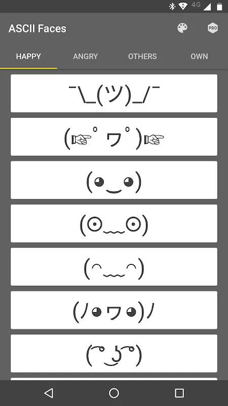 Capturas de pantalla de ASCII Faces
