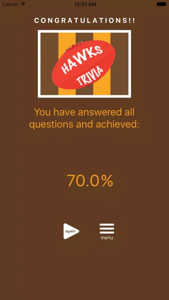 AFL Trivia - Hawthorn Hawks Screenshots