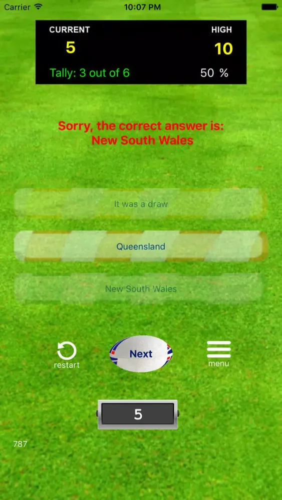 Oz Trivia - NRL Screenshots