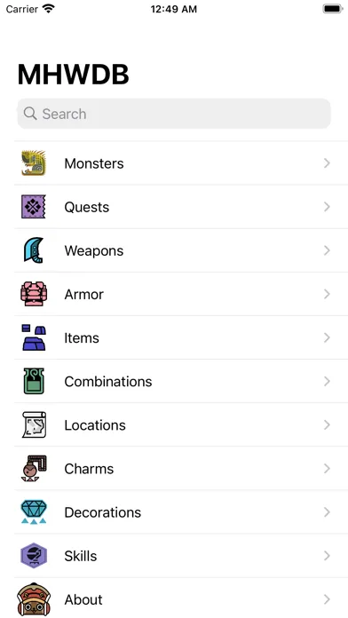 MH World Database سکرین شاٹس