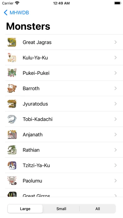 MH World Database سکرین شاٹس