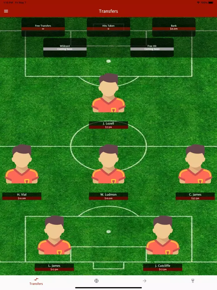 Redbacks Fantasy League iPad 應用截圖