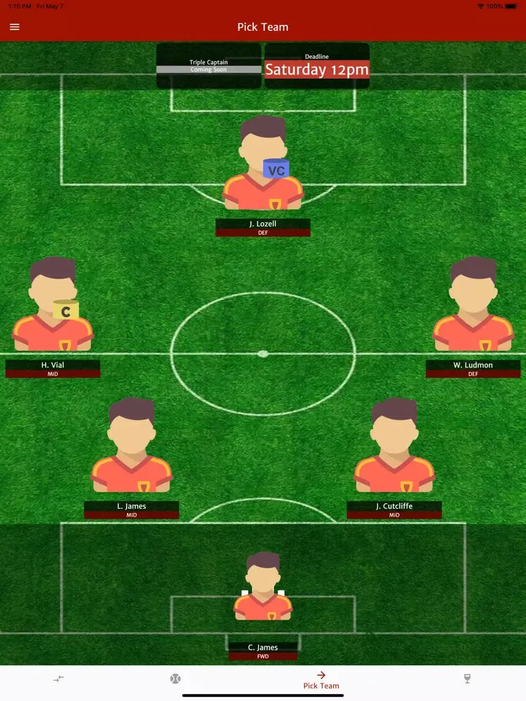 Redbacks Fantasy League iPad 應用截圖