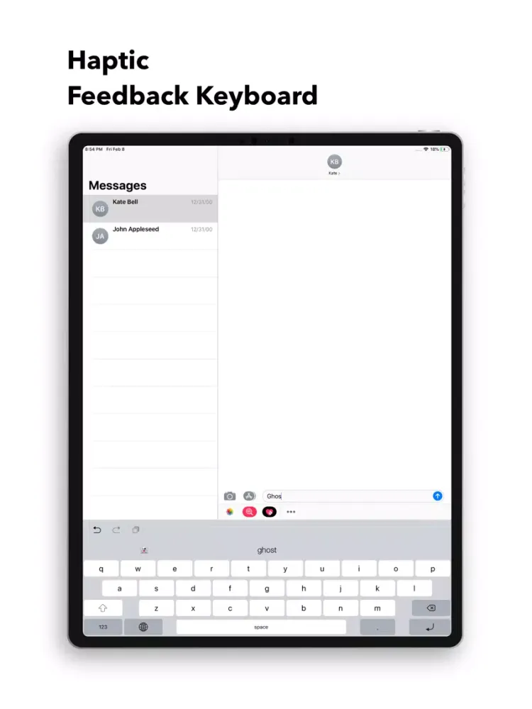 Capturas de tela do Haptic Feedback Keyboard iPad 